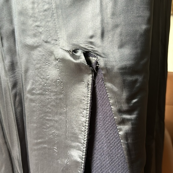 Vintage Accento by Marzotto Women’s/Unisex Long Wool Coat Navy Blue Size 10 - Picture 7 of 11